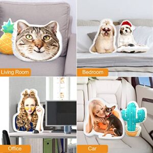 COCYBERCOC Custom Pet Pillow, 24" Personalized Pet Photo DIY Molding 3D Shaped Pillow, Cat Pillow for Distinct Gift, Thanksgiving, Valentine’s Day, Christmas(Double Side 24 inch)