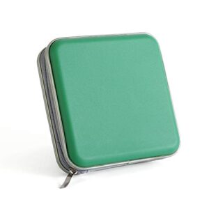 Home Wing CD/DVD Case 30 Capactiy Hold for Car Trip Hard Plastic DVD Storage for Kids Collection Green