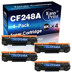 easyprint compatible (4x black) 48a toner cartridge cf248a 248a used for hp m15w 15a mfp 28w 28a printer, (total 4-pack)