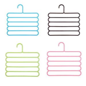 Color Five-Layer Pants Rack Multi-Function Wardrobe Hanging Pants Hanger Scarf Scarf Tie Rack Blue