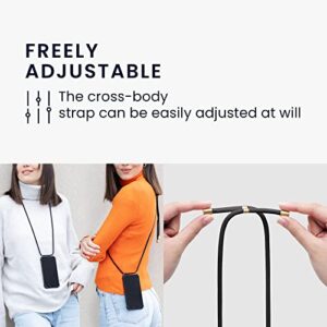 kwmobile Crossbody Case Compatible with Apple iPhone 11 Case - Clear TPU Phone Cover w/Lanyard Cord Strap - Transparent/Black