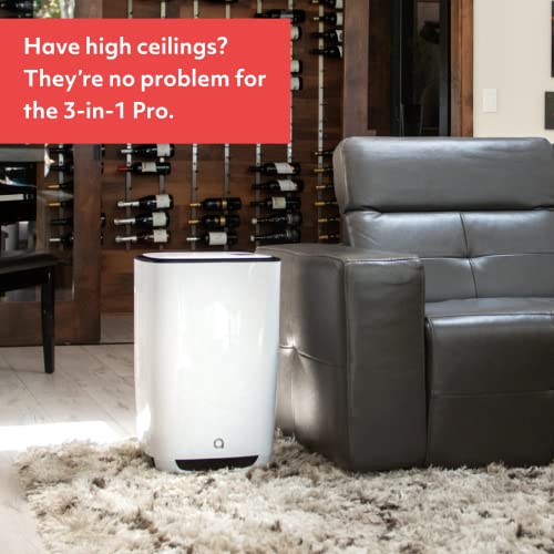 Aeris aair 3-in-1 Pro Air Purifier - True HEPA H13 Filtration - Eliminate Particulates from Large Rooms - Smart Sensor Technology - Quiet/Low Noise - Wi-Fi Connectivity - (Graphite)