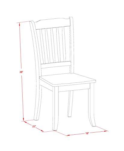 EAST WEST FURNITURE 7 Pc Dining-Room Set Dining Table With Self Storing Leaf And Six Wood Seat Dining Chairs.