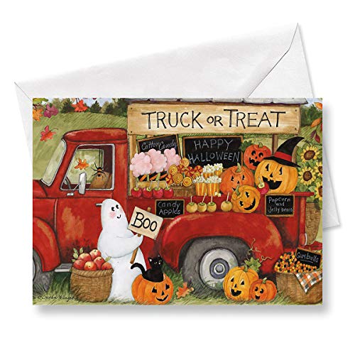 Current Truck or Treat Halloween Greeting Cards Set - Set of 8 Large 5 x 7-Inch Cards, Themed Holiday Card Variety Value Pack © Susan Winget, Envelopes Included