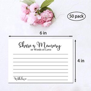 BUTIKUMI Share a Memory Cards, Funeral Guest Book, Memory Card for Celebration of Life, Graduation, Wedding, Retirement, Going Away Party, Pack of 50, 4x6 Inch 1