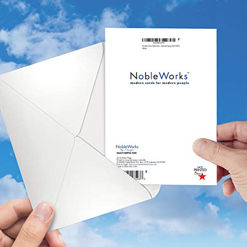 NobleWorks The Best Card, Optimisms - Retirement Greeting Card with Envelope, Flower' Decorated Inspirational Saying C6631GRTG