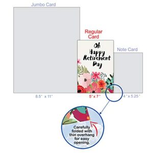 NobleWorks The Best Card, Optimisms - Retirement Greeting Card with Envelope, Flower' Decorated Inspirational Saying C6631GRTG