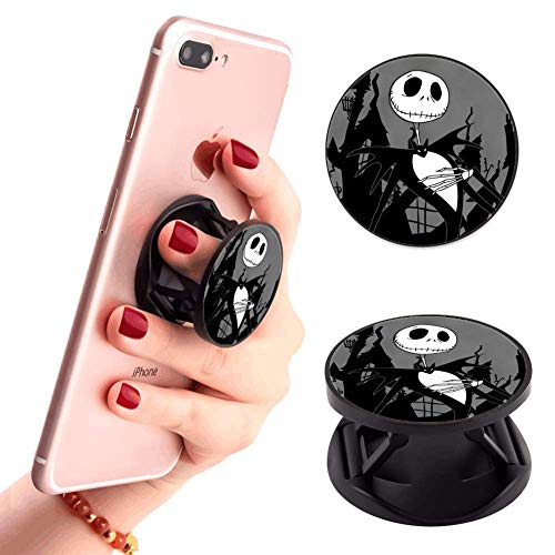 Cell Phone Finger Stand Holder, Jack Skellington Grip Foldable Phone Mount Expanding Kickstand Compatible with All Tablets and Smartphones