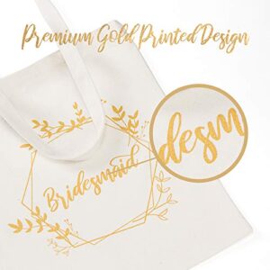 Pop Fizz Designs Bridesmaid Bags | 5 Bridesmaid Tote bags | 1 Maid of Honor Tote Bag (6 pack)