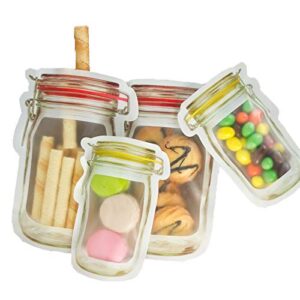 20Pcs Reusable Mason Jar Bottles Bags Nuts Candy Cookies Bag Seal Fresh Food Storage Bag Snacks Zipper Sealed Kitchen Organizer (20)