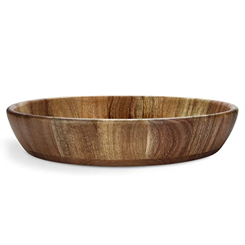 Miusco 12 Inch Chip and Dip Serving Set, Premium Acacia Wood Plate with Sauce Bowl, Appetizer & Snack Serving Platter, Great for Buffalo Wings & Cocktail Shrimp, Upgraded (was 10 inch)