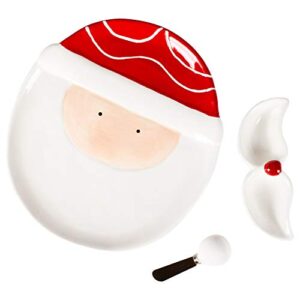 Transpac Christmas Santa Chip & Dip Dolomite Platter Set Standard