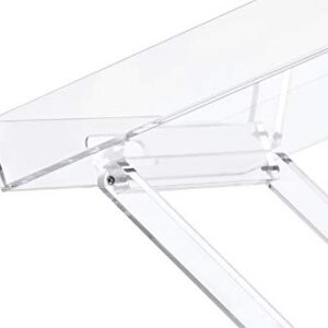 LIKENOW Furniture Acrylic Folding Tray Table,Acrylic Side Table,Acrylic End Table,Clear,Modern,19x13 inch,23 inch High