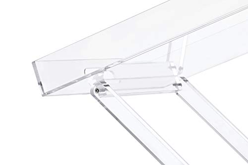 LIKENOW Furniture Acrylic Folding Tray Table,Acrylic Side Table,Acrylic End Table,Clear,Modern,19x13 inch,23 inch High