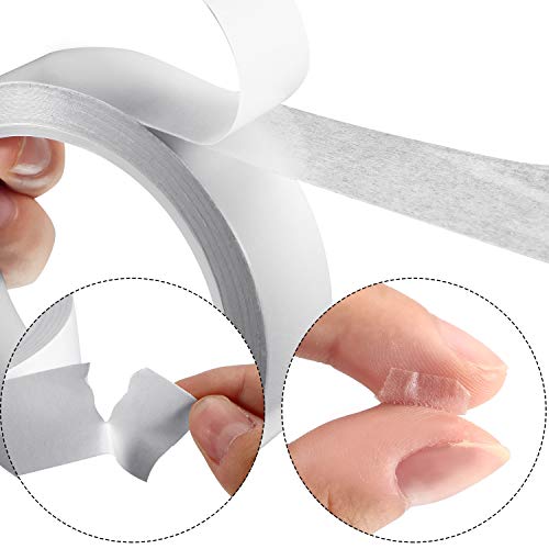 8 Rolls Double-Sided Tape Adhesive Sticky Tapes for Scrapbooking, Photos, Invitation Cards, Paper, DIY Crafts and Office School Stationery Supplies (16.6 Yard x 6/9/12/15/25 mm, L x W)