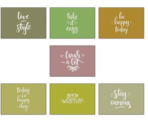 45 shades of motivation - set of 45 postcards. 45 different motivational and inspirational quotes