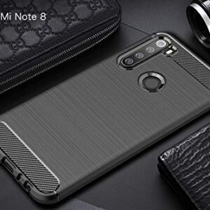 CruzerLite Xiaomi Redmi Note 8 Case, Carbon Fiber Texture Design & Leather Texture Design Back Cover Anti-Scratch Shock Absorption Case for Xiaomi Redmi Note 8 (Black)