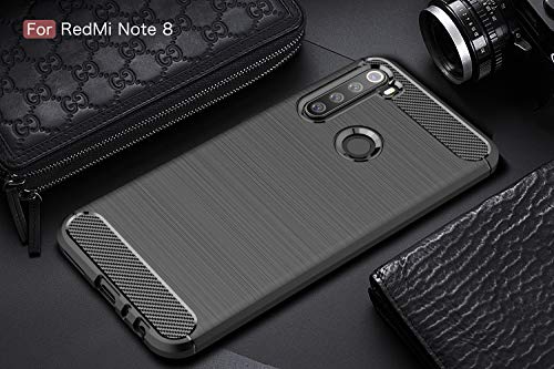 CruzerLite Xiaomi Redmi Note 8 Case, Carbon Fiber Texture Design & Leather Texture Design Back Cover Anti-Scratch Shock Absorption Case for Xiaomi Redmi Note 8 (Black)