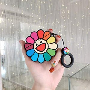 Joyleop(Sun Flower) Compatible with Airpods 1/ 2 Case Cover, 3D Cute Cartoon Plant Funny Fun Cool Kawaii Fashion,Silicone Airpod Character Skin Keychain Ring, for Girls Boys Teens Kids Air pods 1& 2