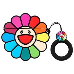 Joyleop(Sun Flower) Compatible with Airpods 1/ 2 Case Cover, 3D Cute Cartoon Plant Funny Fun Cool Kawaii Fashion,Silicone Airpod Character Skin Keychain Ring, for Girls Boys Teens Kids Air pods 1& 2