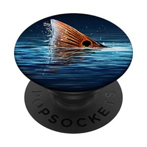 tailing redfish fishing water sea live-red drum fish gift popsockets popgrip: swappable grip for phones & tablets