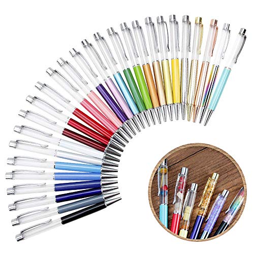 27 Pack Colorful Empty Tube Floating DIY Pens,Building Your Favorite Liquid Sand Pens Gift