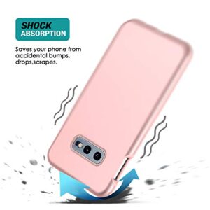 SURITCH Case for Samsung Galaxy S10e,【Built in Screen Protector】【Support Wireless Charging】 Rugged Back Cover Hybrid Bumper 360 Protective Case Matte Shockproof for S10e Case 5.8"(Rose Gold)