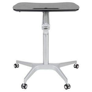 Flash Furniture Gia Mobile Sit-Down, Stand-Up Black Computer Ergonomic Desk with 28.25"W Top (Adjustable Range 29" - 41")