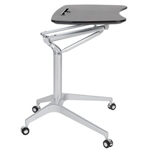 Flash Furniture Gia Mobile Sit-Down, Stand-Up Black Computer Ergonomic Desk with 28.25"W Top (Adjustable Range 29" - 41")