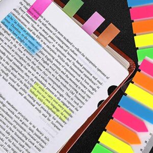 Fandamei 960 Pieces Neon Page Markers 6 Sets Translucent Page Flags Fluorescent Index Tabs Sticky Notes Tabs with 12 cm Measurement for Page Marker