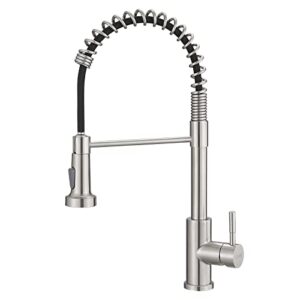 gimili kitchen faucet with pull down sprayer high arc single handle spring kitchen sink faucet brushed nickel modern rv stainless steel kitchen faucets