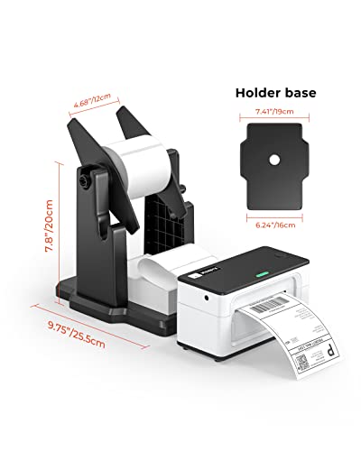 MUNBYN External Rolls Label Holder, 2 in 1 Fan-Fold Stack Paper Holder for Desktop Thermal Label Printer