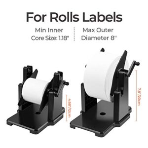MUNBYN External Rolls Label Holder, 2 in 1 Fan-Fold Stack Paper Holder for Desktop Thermal Label Printer