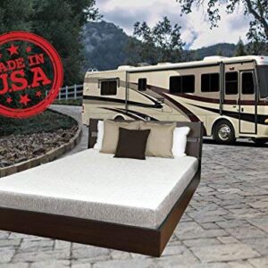 Travel Happy with an 8" RV BUNK Bed Twin (34" x 75" Inches) New Cooler Sleep Graphite Gel Memory Foam Mattress with Premium Textured 8-Way Stretch Cover for Campers, RV's and Trailers Made in The USA