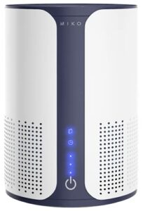 miko air purifier for home hepa air purifier covers 400 sqft in large room, 3 fan speeds, built-in timer, 150 cadr, sleep mode- true h13 hepa removes 99.97% smoke, pollen, pets, allergies,