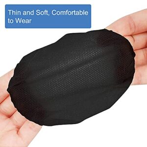 Tvoip 200Pcs Black Non-Woven Sanitary Headphone Ear Cover, Disposable Super Stretch Covers Washable, for Most On Ear Headphones Earpads (13cm/ 5.12 Inch)