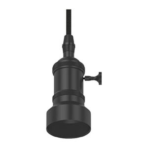 ge lighting vintage style pendant light fixture for medium base bulb, 60-watt maximum, black, 1-pack