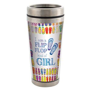 Flip Flop Kind of Girl Stainless Steel 16 oz Travel Mug with Lid