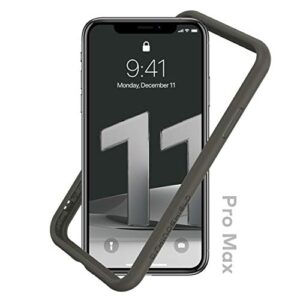 rhinoshield bumper case compatible with [iphone 11 pro max] | crashguard nx - shock absorbent slim design protective cover 3.5m / 11ft drop protection - graphite