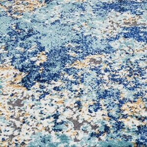 Persian Rugs 6490 Blue 8 x 11 Abstract Modern Area Rug