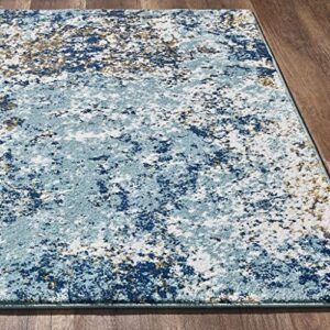 Persian Rugs 6490 Blue 8 x 11 Abstract Modern Area Rug