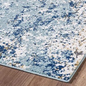 Persian Rugs 6490 Blue 8 x 11 Abstract Modern Area Rug