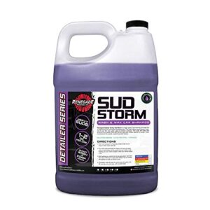 wicked products wash & wax car soap sud storm for professional detailing & car care (1 gallon)