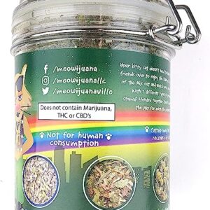 Meowijuana | Catnip Pawty Mix | Organic | Dried Premium 7 Herb Blend | High Potency | Perfect for Cat Toys | Grown in The USA | Feline and Cat Lover Approved