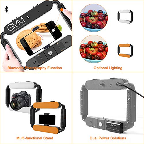 GVM Great Video Maker LED Ring Light 5600K Selfie Light, Smartphone Video Rig & Phone Video Stabilizer for Camera, Smartphone, Makeup, YouTube Setup, Self-Portrait Shooting with Bluetooth