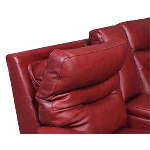 Steve Silver Fortuna Leather Dual-Power Reclining Sofas, 84" L x 38" W x 41" H, Wine