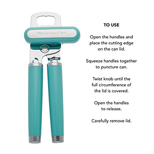 KitchenAid Classic Multifunction Can Opener / Bottle Opener, 8.34-Inch, Aqua Sky