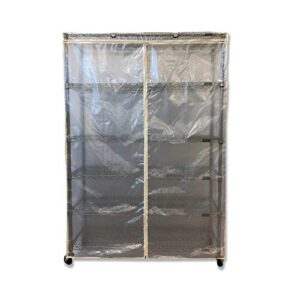 formosa covers storage shelving unit cover see through mesh pvc, fits racks 48" wx18 dx72 h all mesh pvc (cover only)