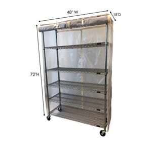 Formosa Covers Storage Shelving Unit Cover See Through Mesh PVC, fits Racks 48" Wx18 Dx72 H All Mesh PVC (Cover only)