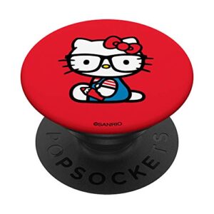 hello kitty nerd glasses classic popsockets popgrip: swappable grip for phones & tablets